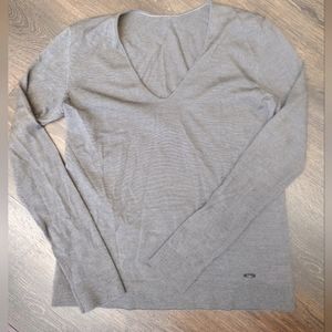 AKRIS long sleeve v-neck top Silk/cashmere